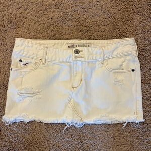 Vintage Hollister White Denim Mini Skirt - Size 5